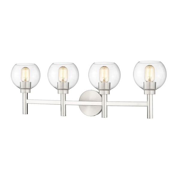 Z-Lite Sutton Vanity, 4-Light, 31.5 In.W x 7 In.L x 10.25 In.H, Brushed Nickel/Clear 7502-4V-BN - main